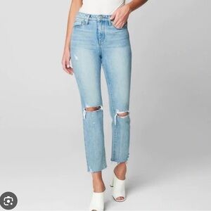 Blanknyc light wash high rise distressed Madison crop sz 24 excellent condition